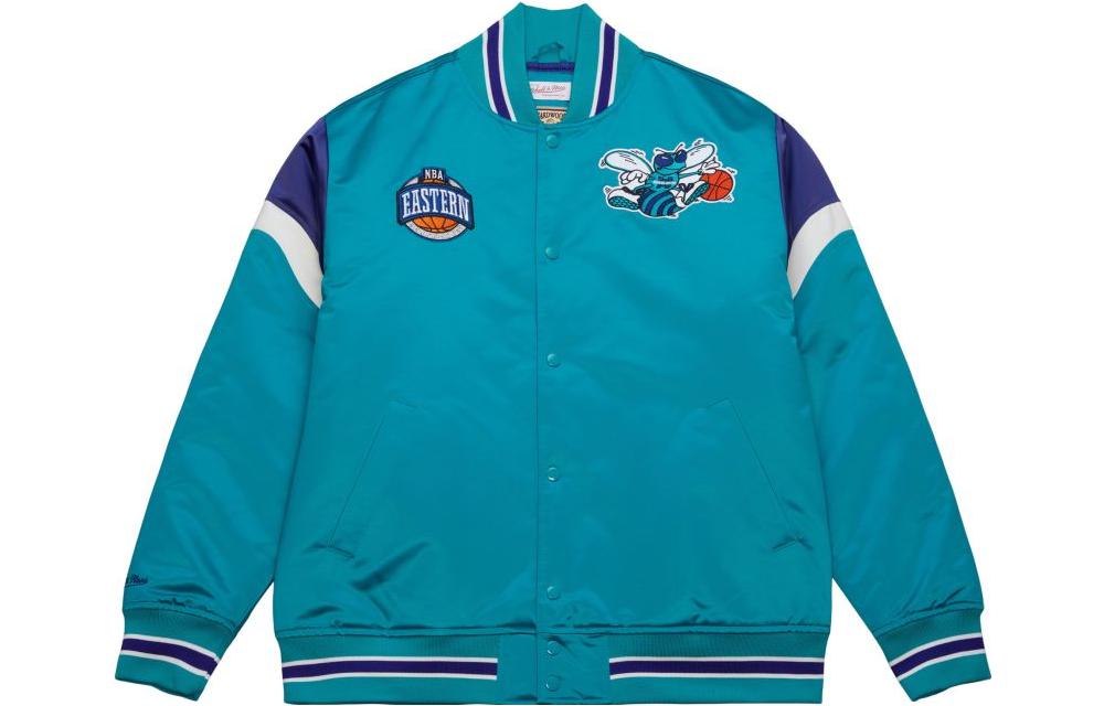 Mitchell Ness Mitchell & Ness Heavyweight Satin Jacket Chicago Bears Navy Blue Jacket OJBF5516-CBEYYPPPNAVY