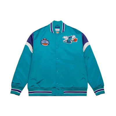 Mitchell Ness Mitchell & Ness Heavyweight Satin Jacket Chicago Bears Navy Blue Jacket OJBF5516-CBEYYPPPNAVY