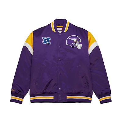 Mitchell Ness Mitchell & Ness Heavyweight Satin Jacket New England Patriots Men’s Blue Jacket OJBF5516-NEPYYPPPROYA