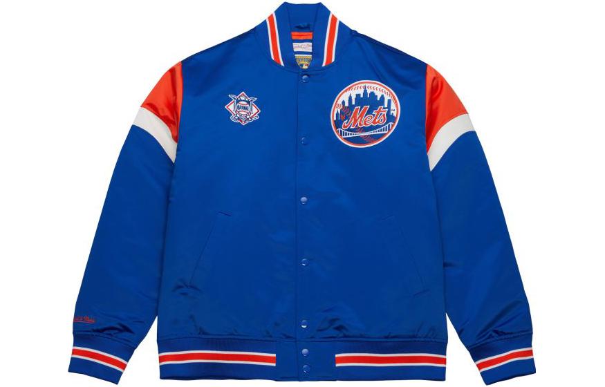 Mitchell Ness Mitchell & Ness Heavyweight Satin Jacket New York Rangers Navy Blue Jacket OJBF5516-NYAYYPPPROYA
