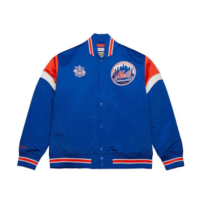 Mitchell Ness Mitchell & Ness Heavyweight Satin Jacket New York Rangers Navy Blue Jacket OJBF5516-NYAYYPPPROYA