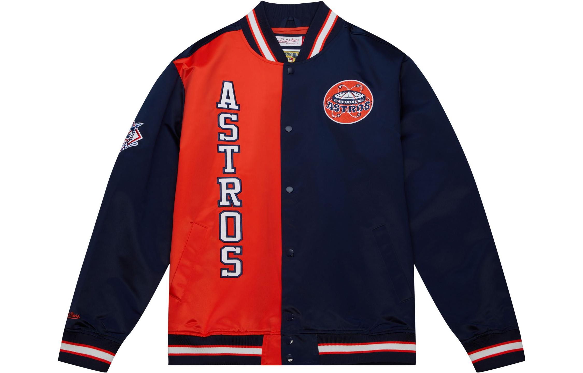 Mitchell Ness Mitchell & Ness Houston Astros Pullover Satin Letter Graphic Sweatshirt Blue OJPO4996-HASYYPPPNAVY