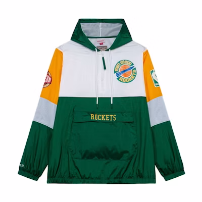 Mitchell Ness Mitchell & Ness Houston Rockets Logo Print Red Winter Sweatshirt Unisex Casual FPHDDF18026-HROSCAR