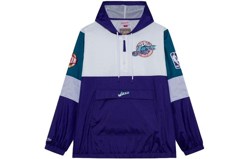 Mitchell Ness Mitchell & Ness Knicks Half-Zip Colorblock Hoodie Jacket Orange () OJPO1038-NYKRY