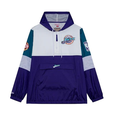 Mitchell Ness Mitchell & Ness Knicks Half-Zip Colorblock Hoodie Jacket Orange () OJPO1038-NYKRY