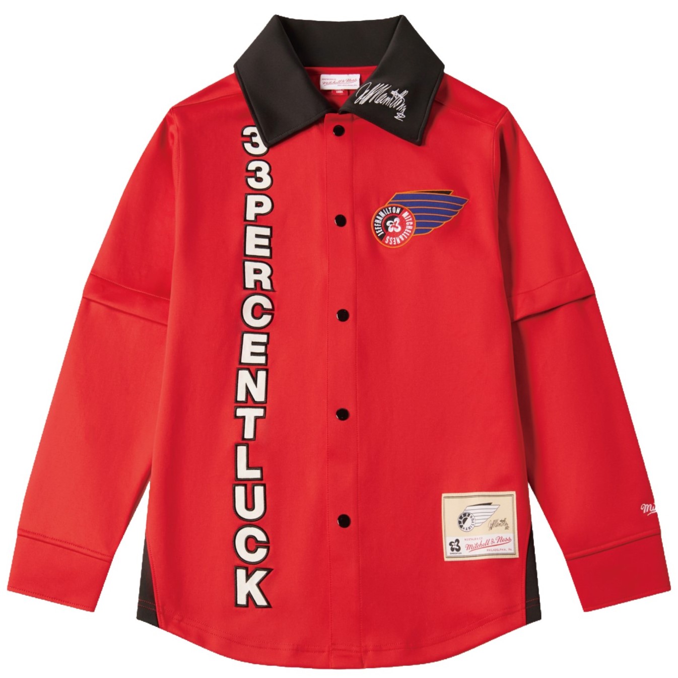 Mitchell Ness Mitchell & Ness Jeff Hamilton x Chicago Bulls Red Embroidered Jacket Unisex. MNJY23FWCN100