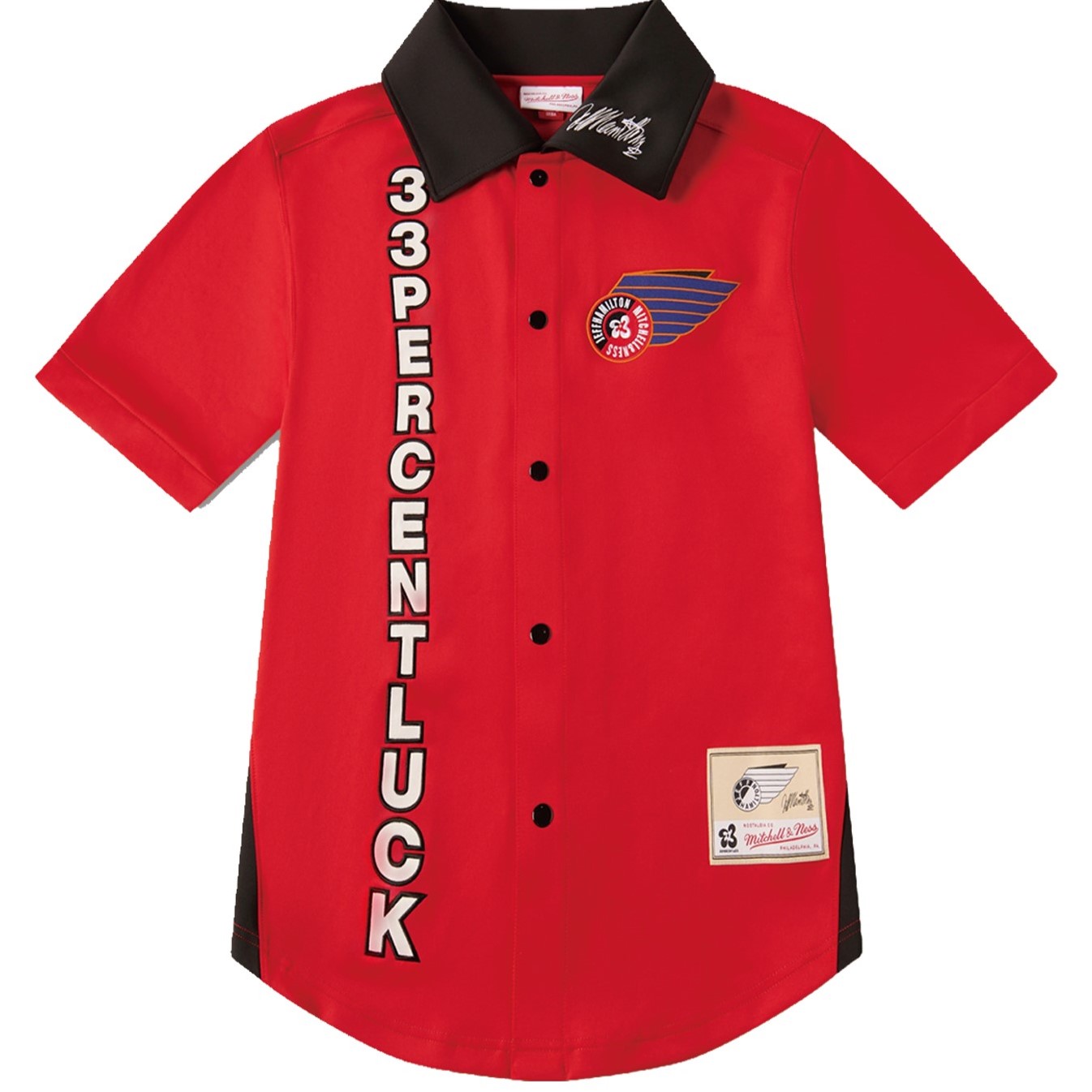 Lookbook Mitchell & Ness Jeff Hamilton聯名芝加哥公牛隊紅色刺繡夾克 男女適穿 MNJY23FWCN100