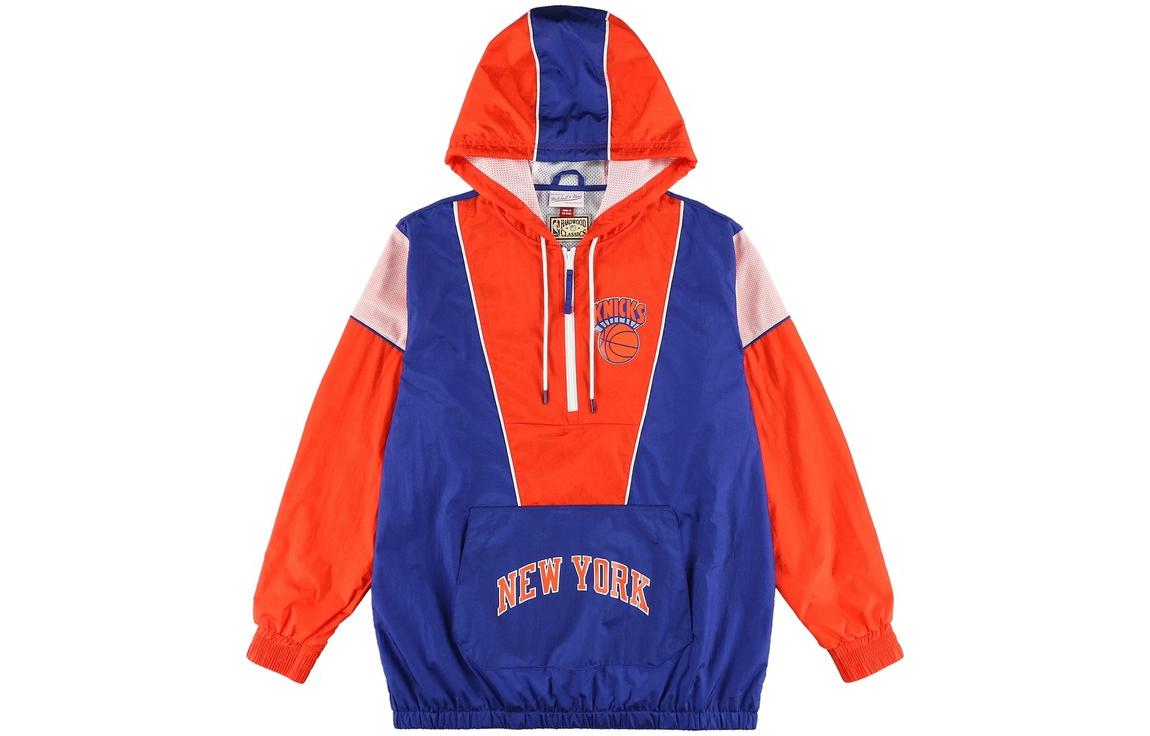 Mitchell Ness Mitchell & Ness Knicks Retro Colorblock Half-Zip Jacket Blue - HFZPDA19008-NYKROYA