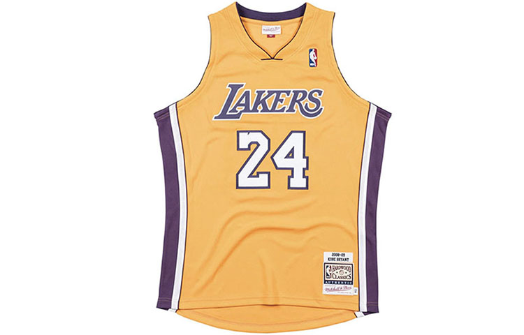 Order 米切尔尼斯科比湖人队2008-09主场复古球衣黄色男女款 BA688C-LAL-D-JHK