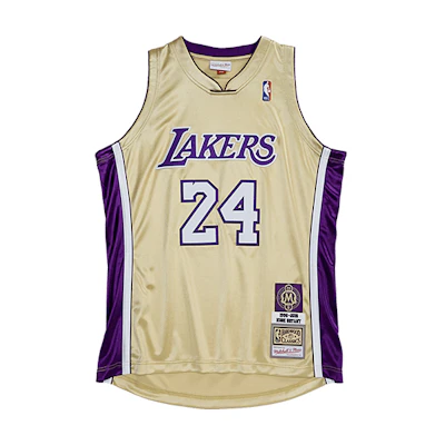 Mitchell Ness Mitchell & Ness Kobe Lakers Black Mamba #24 Gold Basketball Jersey Set LH05GOLD