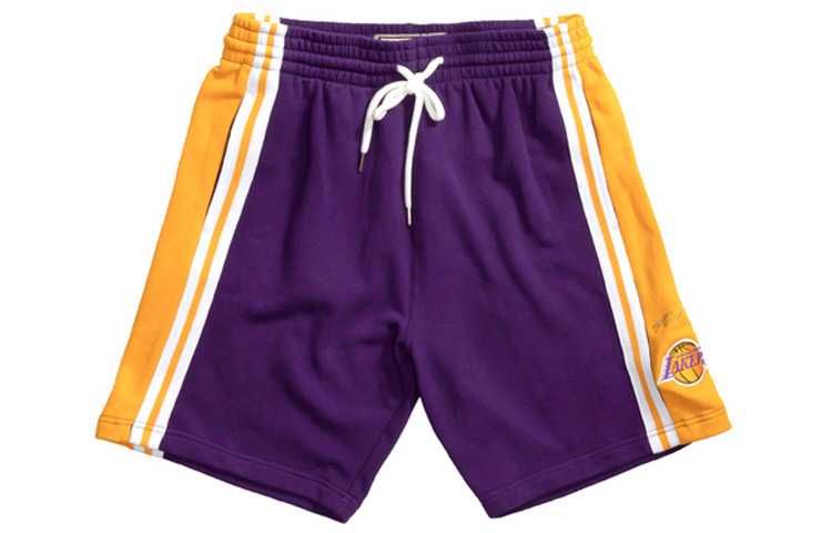 Mitchell Ness Mitchell & Ness Kobe Signature Embroidered Lakers Basketball Shorts Purple SHOREF18032-LALPURPKBR