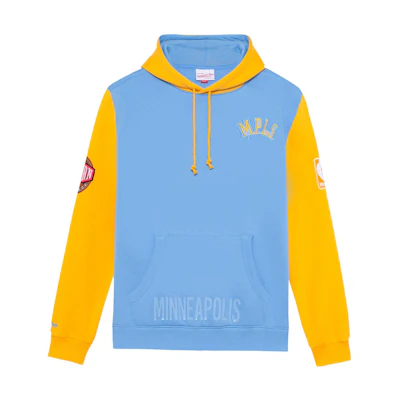 Mitchell Ness Mitchell & Ness Lakers Colorblock Logo Hoodie Jacket Men’s Purple/Gold QTZPAJ19032-LALPURP