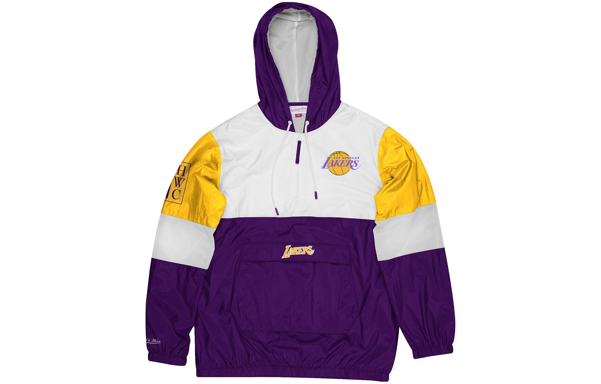 Mitchell Ness Mitchell & Ness Lakers Embroidered Hoodie Black Unisex Long Sleeve Pullover MA211M004CBLACK