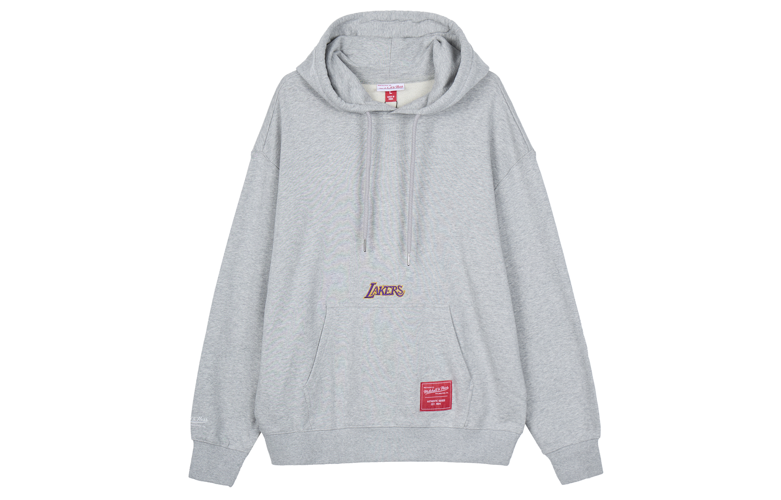 Mitchell Ness Mitchell & Ness Lakers Embroidered Logo Fleece Basketball Crewneck Black () MN16W21-LAL