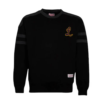 Mitchell Ness Mitchell & Ness Lakers Embroidered Logo Thick Hoodie Unisex Black FPHD3236-LALBLCK