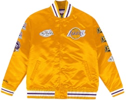 Mitchell Ness Mitchell & Ness Lakers Embroidered Retro Satin Jacket Unisex Gold Winter Bomber. OJBF3232-LALYYPPPGOLD Mitchell Ness Mitchell & Ness Lakers Embroidered Retro Satin Jacket Unisex Gold Winter Bomber. OJBF3232-LALYYPPPGOLD