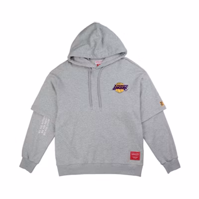 Mitchell Ness Mitchell & Ness Lakers Johnson #32 Letter-Pattern Retro Hoodie Purple/Gold Unisex FNNP3417-LAL85EJHPRGD