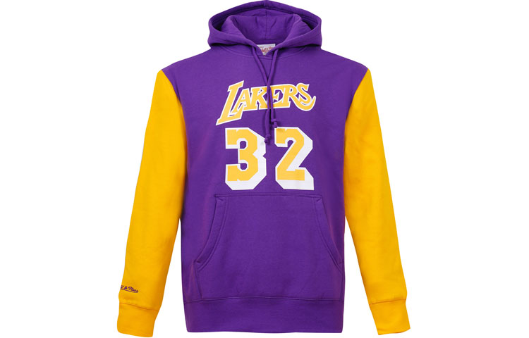 Mitchell Ness Mitchell & Ness Lakers Kobe #24 Gold Thick Crewneck Sweatshirt Unisex MNJYFWF22002-YELLOW