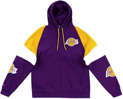 Mitchell Ness Mitchell & Ness Lakers Logo Colorblock Pullover Sweatshirt Unisex Purple FPHDDA19007-LALPURP Mitchell Ness Mitchell & Ness Lakers Logo Colorblock Pullover Sweatshirt Unisex Purple FPHDDA19007-LALPURP