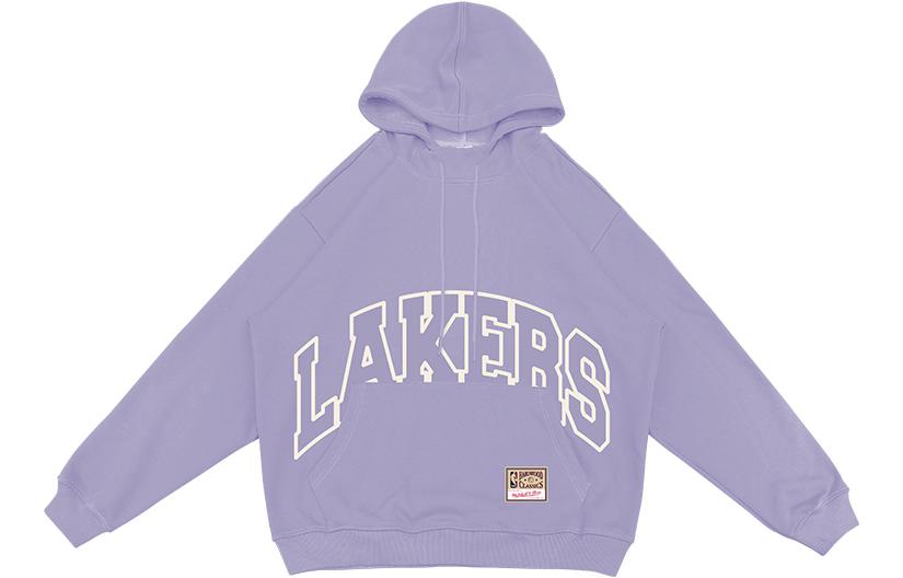 Mitchell Ness Mitchell & Ness Lakers Logo Print Hoodie Black Unisex Pullover Long Sleeve MA13M018C-BLACK