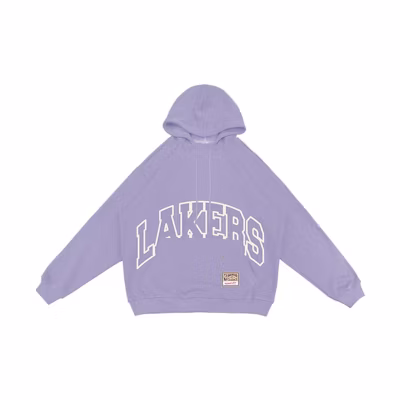 Mitchell Ness Mitchell & Ness Lakers Logo Print Hoodie Black Unisex Pullover Long Sleeve MA13M018C-BLACK