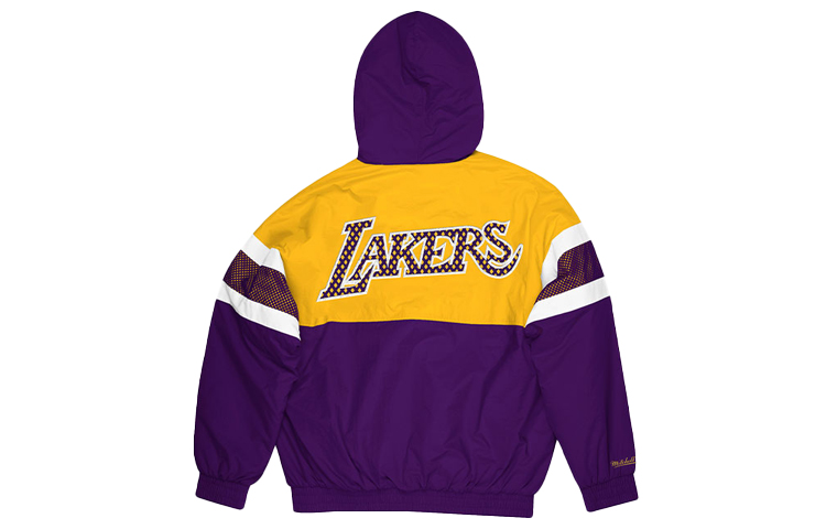 Lookbook Jaket Hoodie Lakers Mesh Panel Mitchell Ness Unisex - Ungu FLZPMI19023-LALPURP
