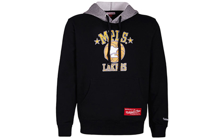 Mitchell Ness Mitchell & Ness Lakers Retro Logo Hoodie Unisex Black Pullover Sweatshirt MNHD19-03