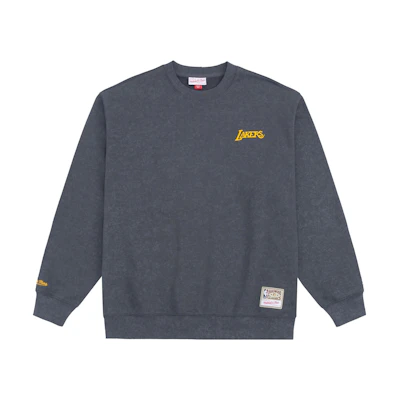 Mitchell Ness Mitchell & Ness Lakers Yellow Half-Zip Hoodie Casual Sportswear OJPO1038-LALPU