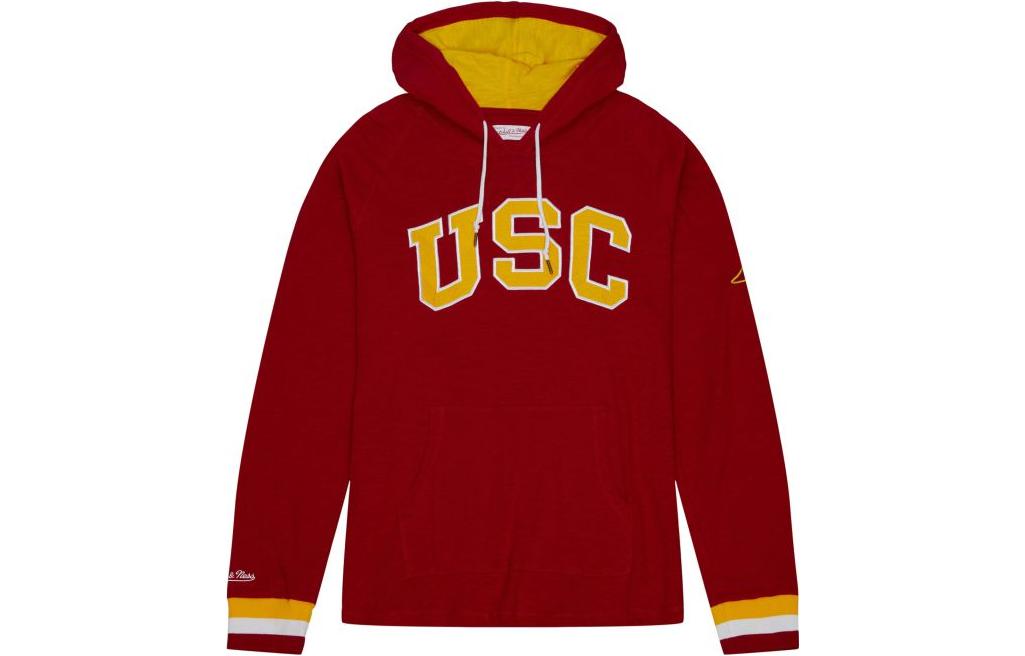 Mitchell Ness Mitchell & Ness Legendary Slub LS Hoodie USC Print Pullover Red - THOD4999-USCYYPPPCRIM