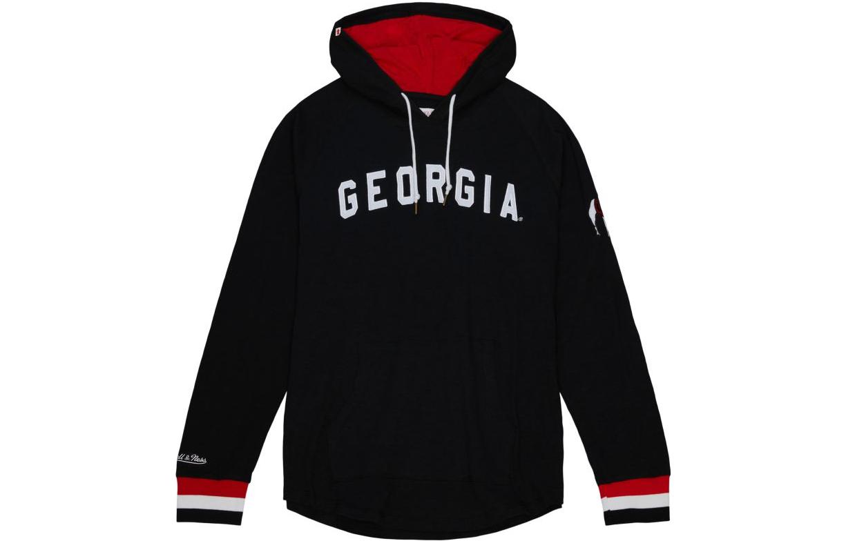 Mitchell Ness Mitchell & Ness Legendary Slub LS Hoodie University of Georgia Letter Print Black THOD4999GEOYYPPPBLCK