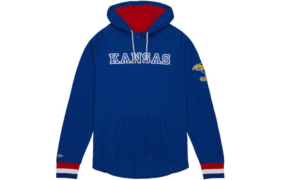 Mitchell Ness Mitchell & Ness Legendary Slub LS Hoodie University of Kansas Blue Pullover THOD4999-KAUYYPPPROYA