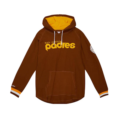 Mitchell Ness Mitchell & Ness Letter Embroidered Drawstring Hoodie Brown THOD4999-SDPYYPPPBROW