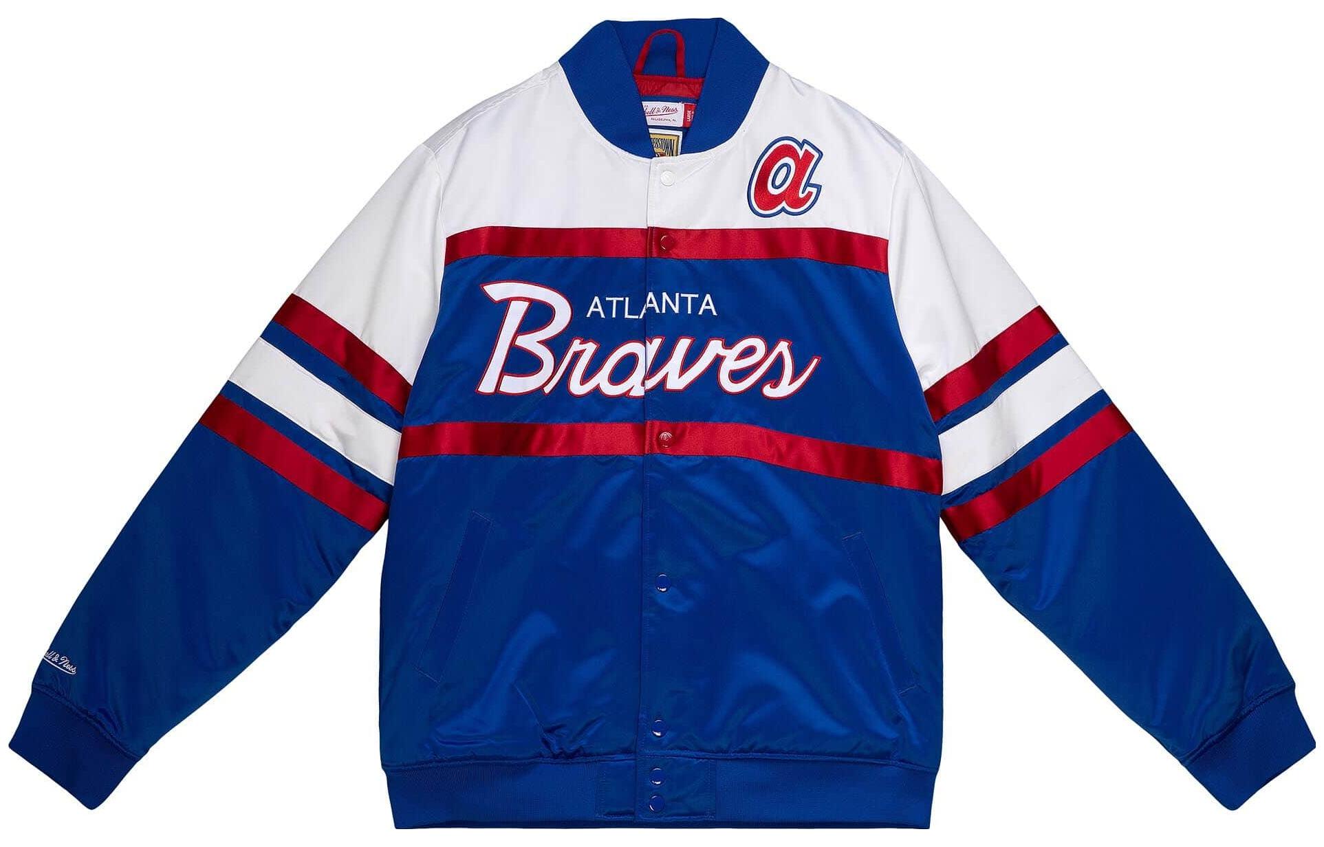 Mitchell Ness Mitchell & Ness Letter Print Button-Up Long Sleeve Jacket Black Mens OJBF1178-HASYYPPPNAVY