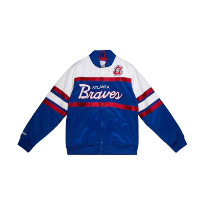 Mitchell Ness Mitchell & Ness Letter Print Button-Up Long Sleeve Jacket Black Mens OJBF1178-HASYYPPPNAVY