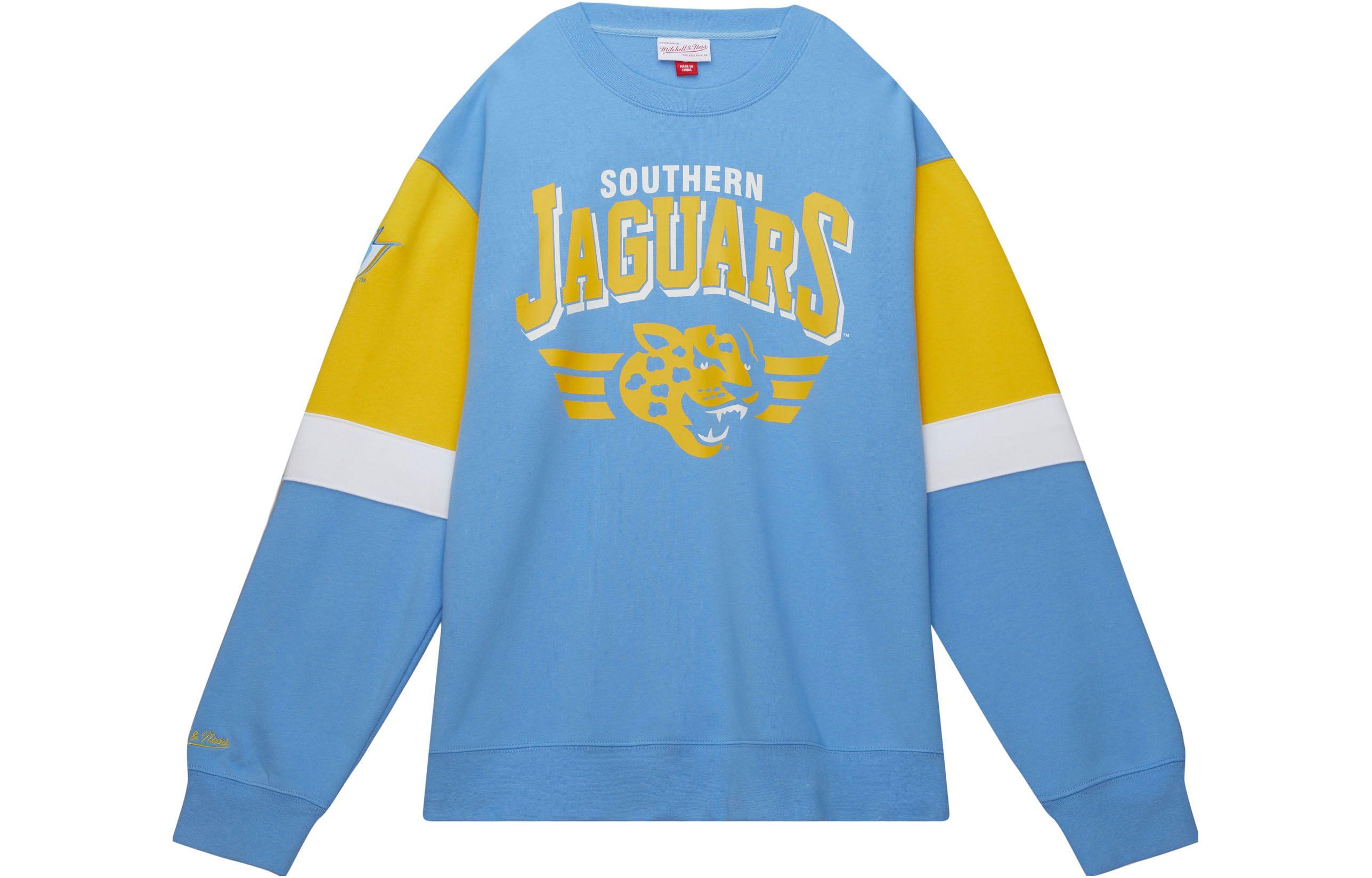 Mitchell Ness Mitchell & Ness Letter Print Crewneck Pullover Sweatshirt Grey Mens FCPO6736NYKYYPPPGYHT