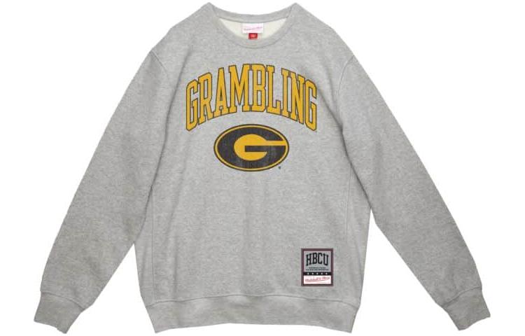 Mitchell Ness Mitchell & Ness Letter Print Crewneck Long Sleeve T-Shirt Gray GLSTTP22111-FAMGYHT