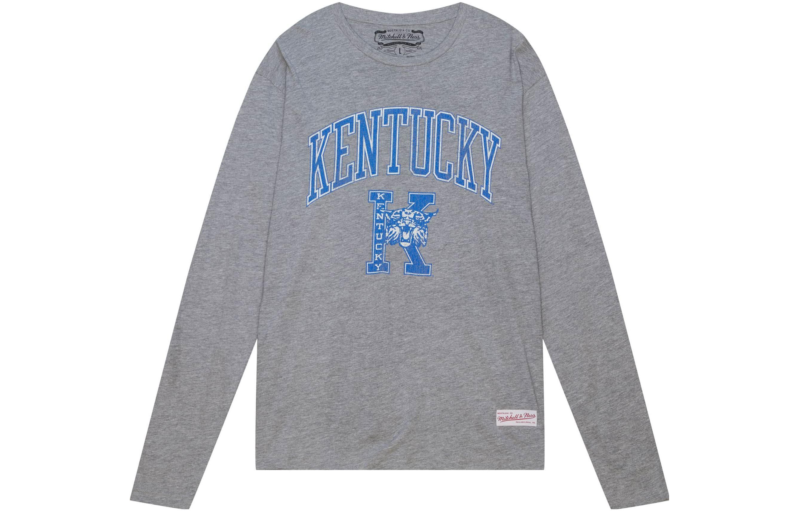 Mitchell Ness Mitchell & Ness Letter Print Crewneck Pullover Sweatshirt Unisex Light Green MNRQAWTOHD014-BLE