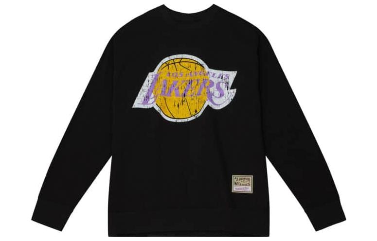 Mitchell Ness Mitchell & Ness Letter Print Crewneck Long Sleeve Sweatshirt Grey - GLSTTP22111-GSUGYHT