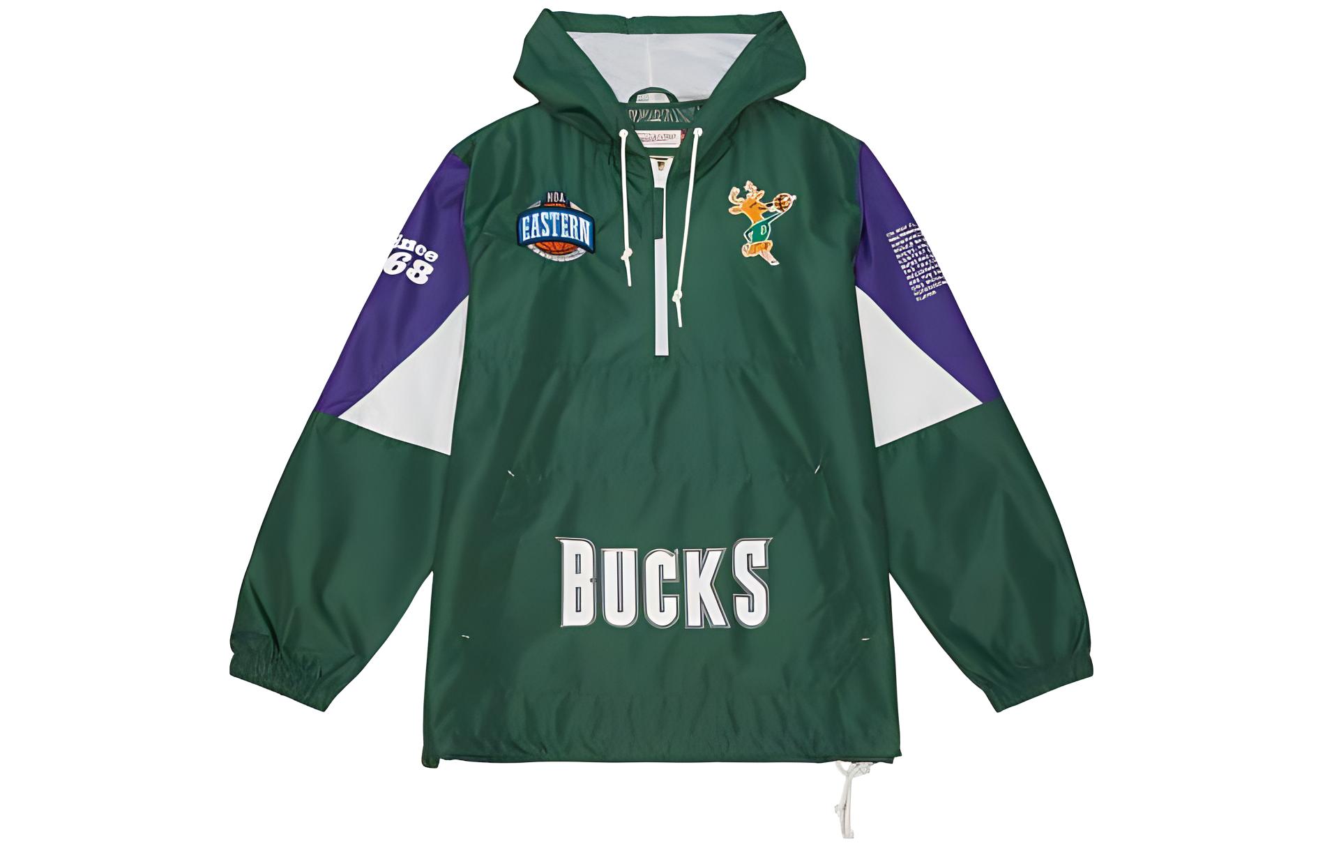 Mitchell Ness Mitchell & Ness Letter Print Hoodie Beige Pullover Sweatshirt BMPHDP22175-PPHCREA