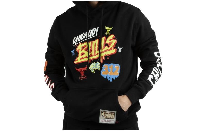 Mitchell Ness Mitchell & Ness Letter Print Hoodie Blue FCPO3400-SASYYPPPTEAL