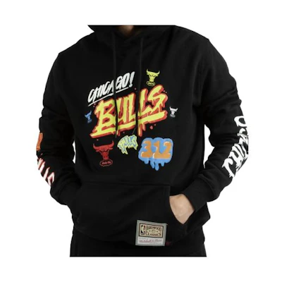 Mitchell Ness Mitchell & Ness Letter Print Hoodie Blue FCPO3400-SASYYPPPTEAL