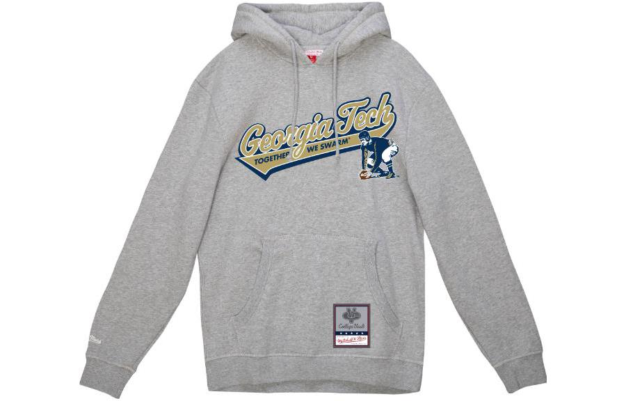 Mitchell Ness Mitchell & Ness Letter Print Hoodie Light Gray FPHD4365-MNNYYPPPGYHT