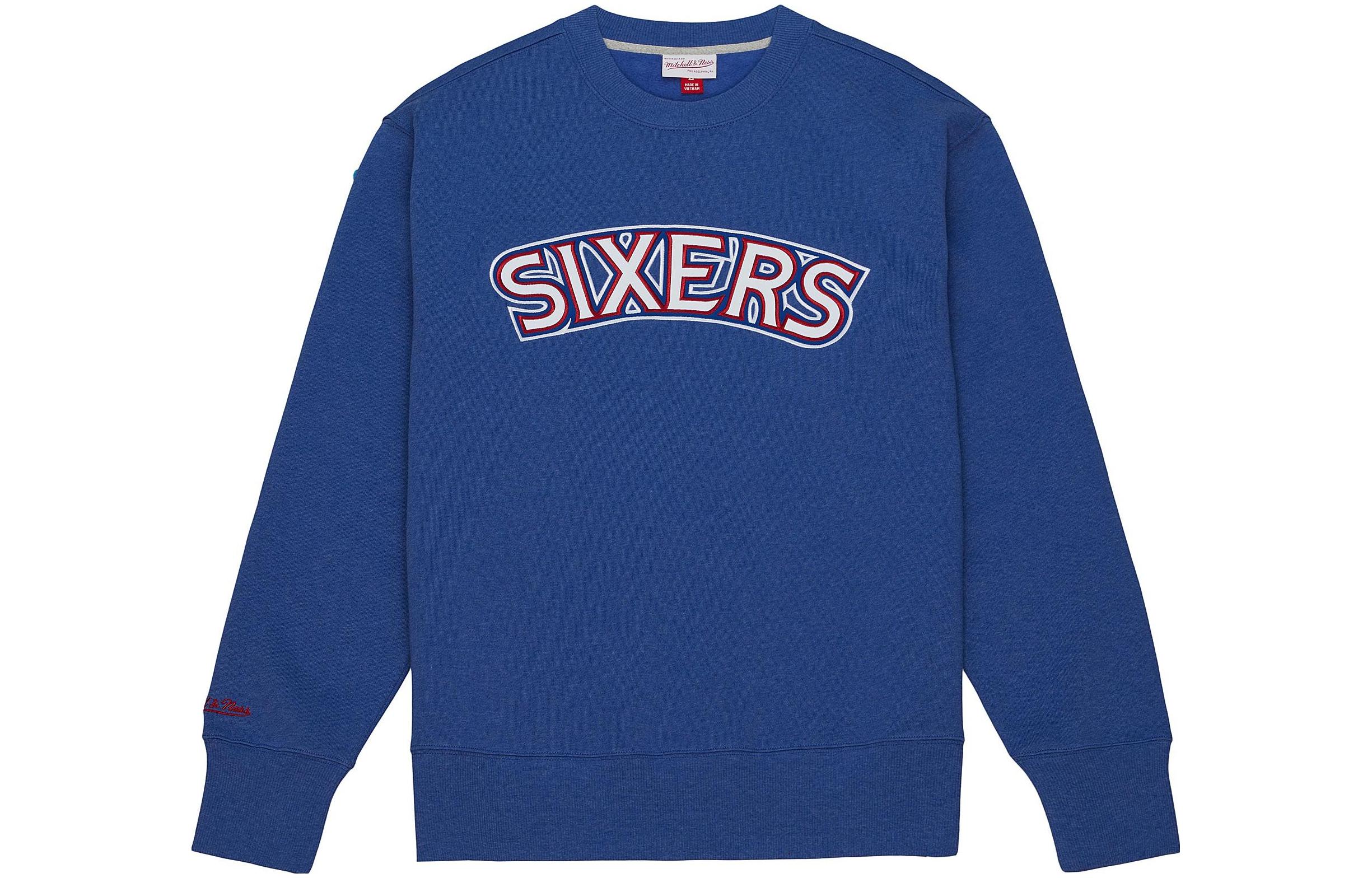 Mitchell Ness Mitchell & Ness Letter Print Navy Blue Casual Long-Sleeve Sweatshirt GLSTTP22111-NCUNAVY