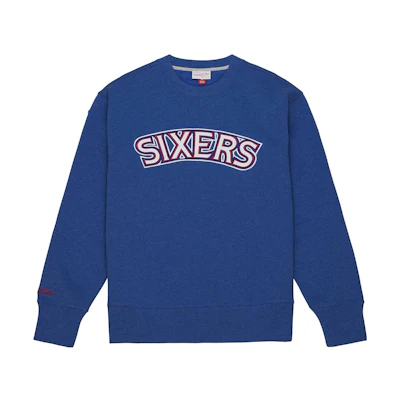 Mitchell Ness Mitchell & Ness Letter Print Navy Blue Casual Long-Sleeve Sweatshirt GLSTTP22111-NCUNAVY