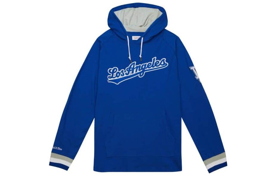 Mitchell Ness Mitchell & Ness Letter Print Pullover Hoodie Blue Long Sleeve THOD4999-LADYYPPPROYA