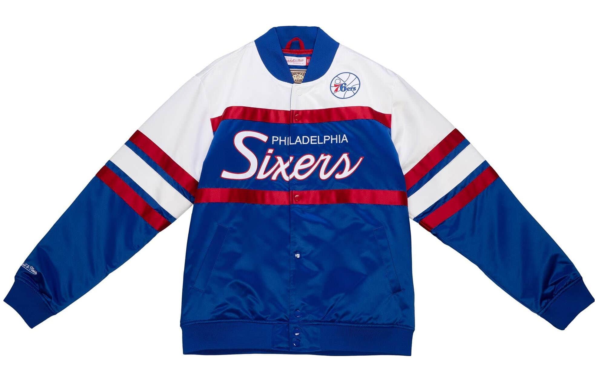 Mitchell Ness Mitchell & Ness Letter Print Stand Collar Zip Jacket Mens Black OJZP5008-CWSYYPPPBLCK