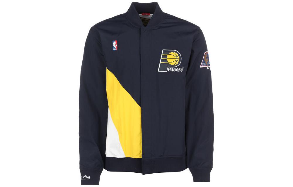 Mitchell Ness Mitchell & Ness Logo Embroidered Graphic Print Long Sleeve Jacket Black (). AWJKAC19185-IPANAVY95