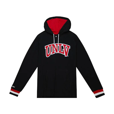 Mitchell Ness Mitchell & Ness Logo Print Pullover Hoodie Black THOD4999-LVEYYPPPBLCK