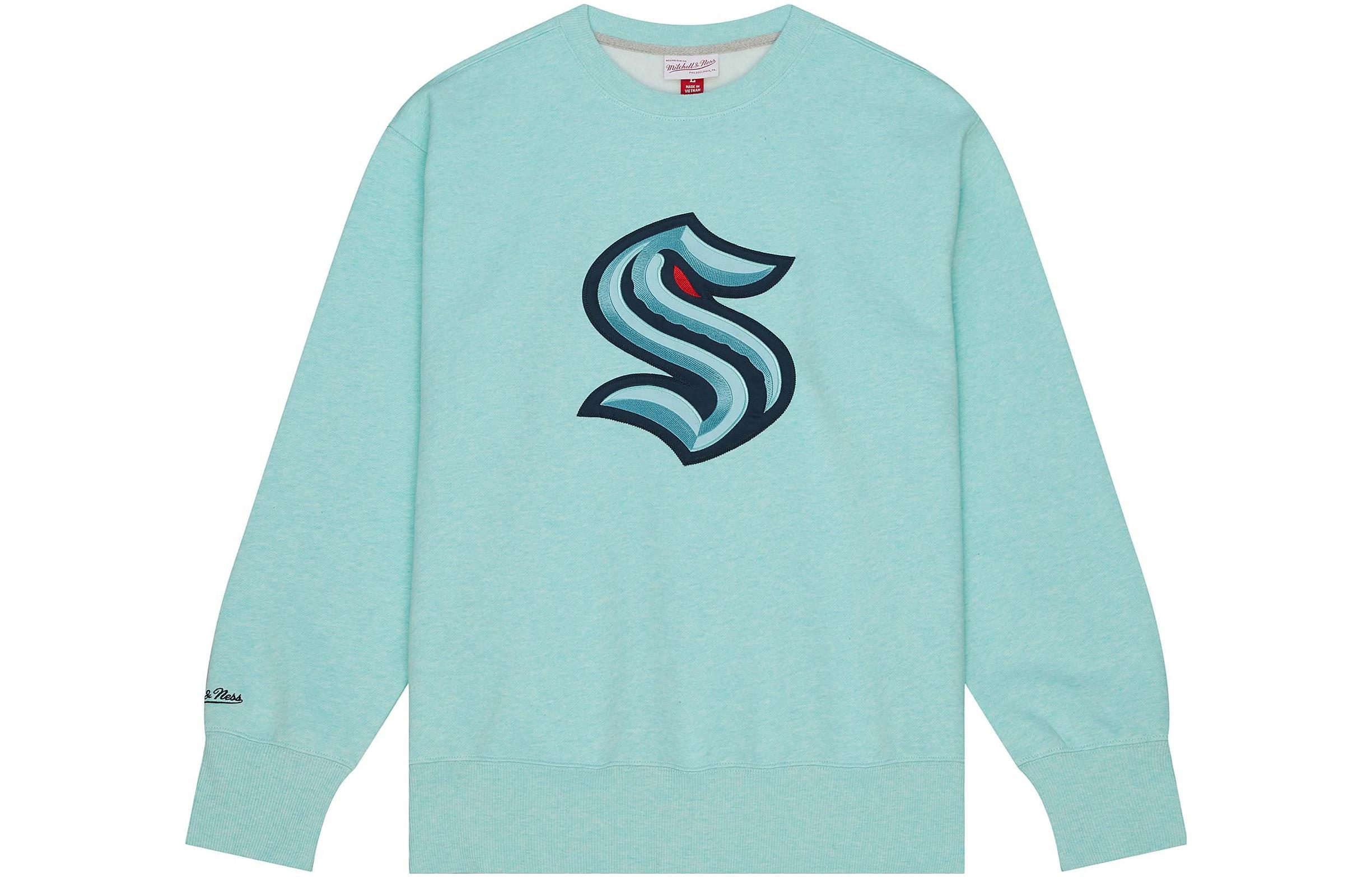 Mitchell Ness Mitchell & Ness Loose Fit Crewneck Pullover Sweatshirt Patterned Blue BMFC1191-SMAYYKGJNAVY