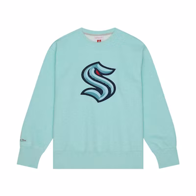 Mitchell Ness Mitchell & Ness Loose Fit Crewneck Pullover Sweatshirt Patterned Blue BMFC1191-SMAYYKGJNAVY